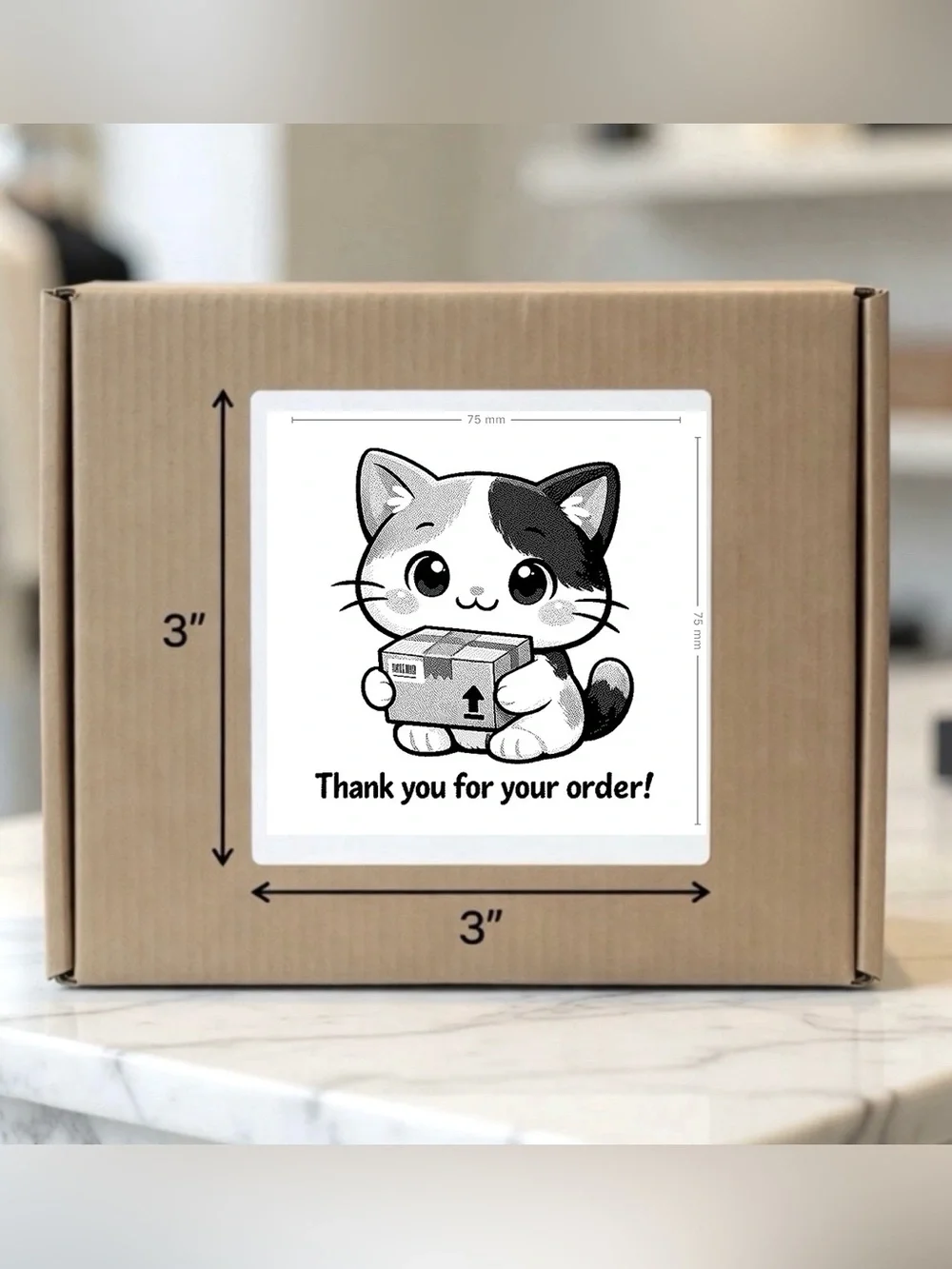 Kitten Thank You Stickers 3”x3”-100ct. New